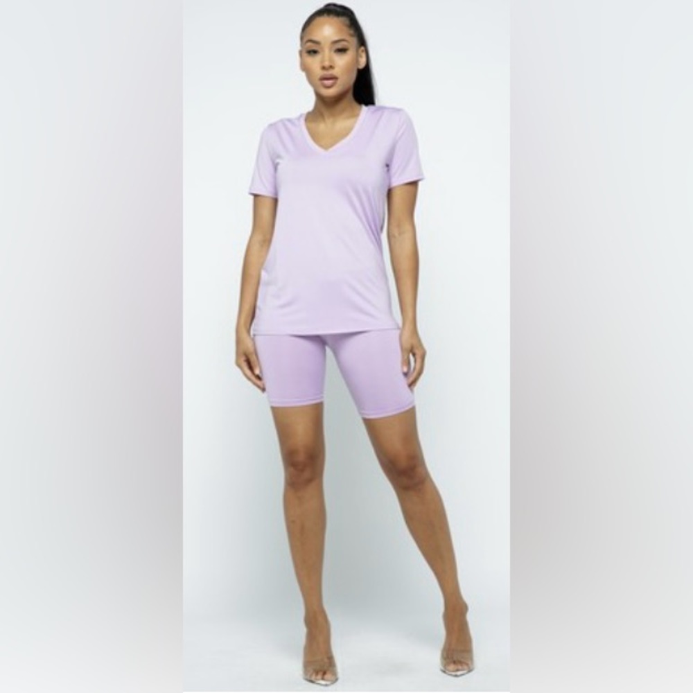 Spandex two-piece short set